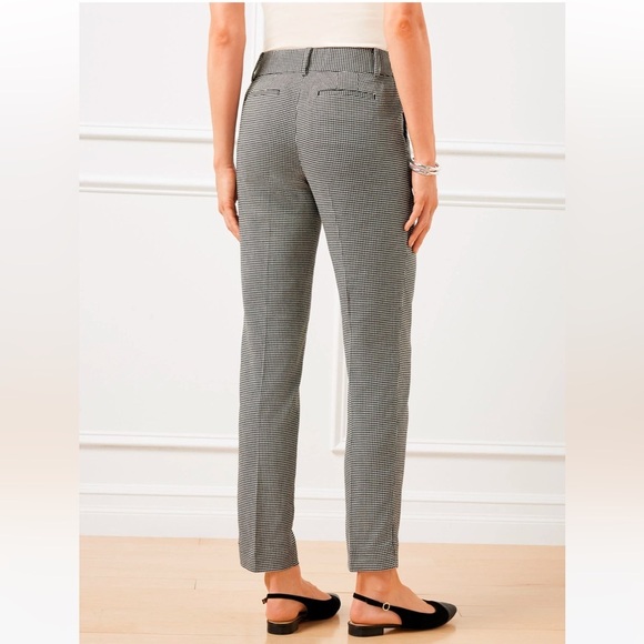 Talbots Houndstooth Pants Black Formal Straight Ankle Work Pants, Women’s Size 8 - Picture 9 of 16